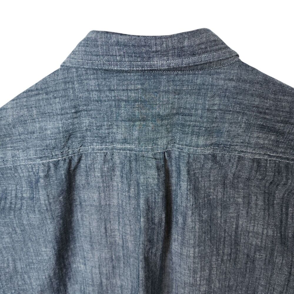 Dubinik XL Customized Version Denim Chambray Shirt Blue Long Sleeve Cotton Panda - Picture 8 of 16